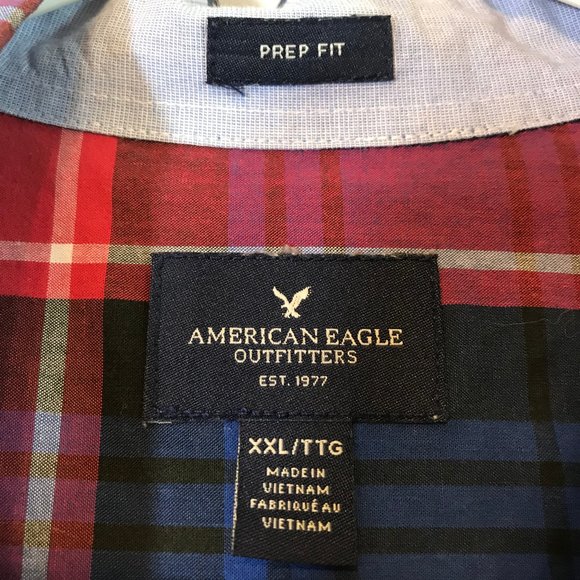 American Eagle Prep Fit Plaid Button Shirt - Picture 3 of 8